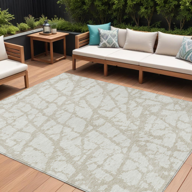 Tapis extérieur lavable abstrait 10 pi x 14 pi