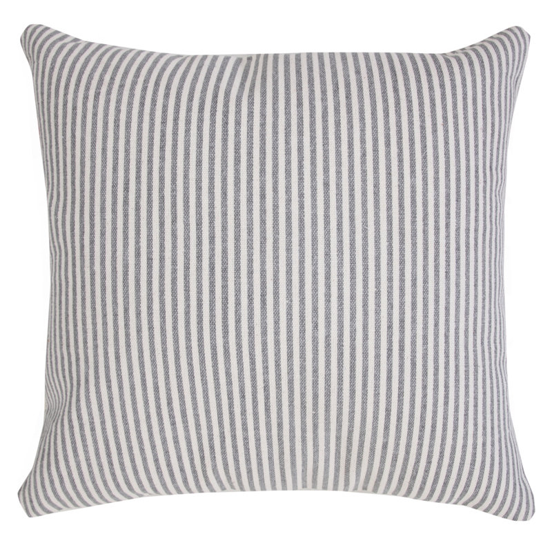 Housse et insert de coussin en coton carré Ira, Bleu marine, 20 po X 20 po, Polyester/ Bourre en polyester