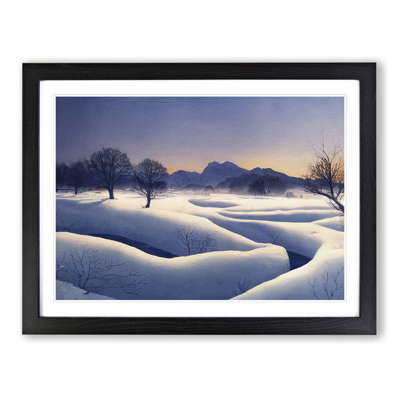 Winter Mountain Landscape Vol.3 - Framed Print, Black Framed, 46cm H x 64cm W x 2cm D
