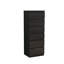 Commode verticale moderne mince à 6 tiroirs avec rangement en bois noir