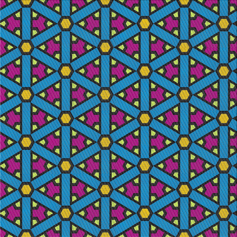 Tapis bleu/rouge à motifs Heslington, Carré 4 pi