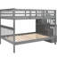 Lit superposé Stairway, gris. Rangement et garde-corps inclus. Bois massif fabriqué. Espace de chambre élargi. Entrée sécuritaire. Options d'arrangement polyvalentes. Aucune boîte à ressorts nécessaire. 250 lb en haut, 300 lb en bas