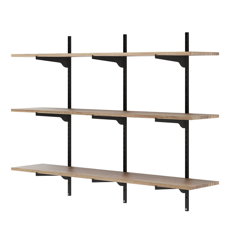 48" Long 10" Deep Floating Shelves, Height Adjustable Wall Shelf with Real Wood Board, Hanging Shelves For Wall, Floating Bookshelves For Living Room & Office, Farmhouse And Boho Decor, 3 Tier