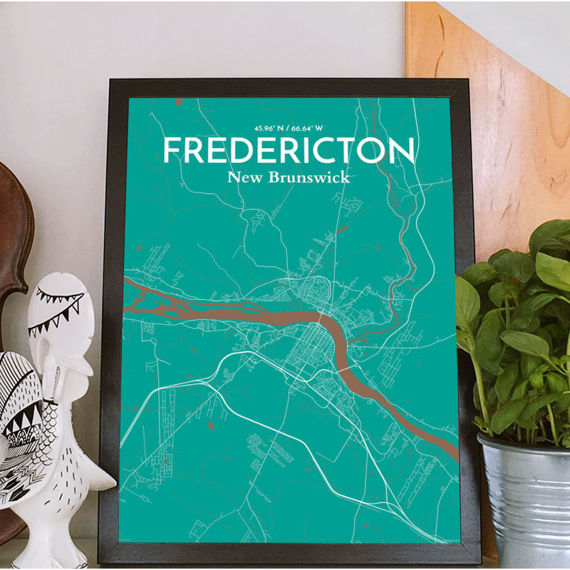« fredericton city map », impression, H 20 po x l 16 po