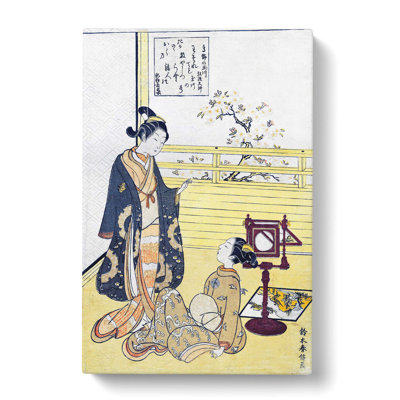 Teenage Boy & Girl by Harunobu Suzuki - Wrapped Canvas