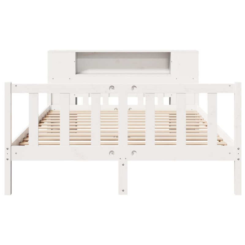 Mohall Solid Wood Bed, 160 x 200 cm, White