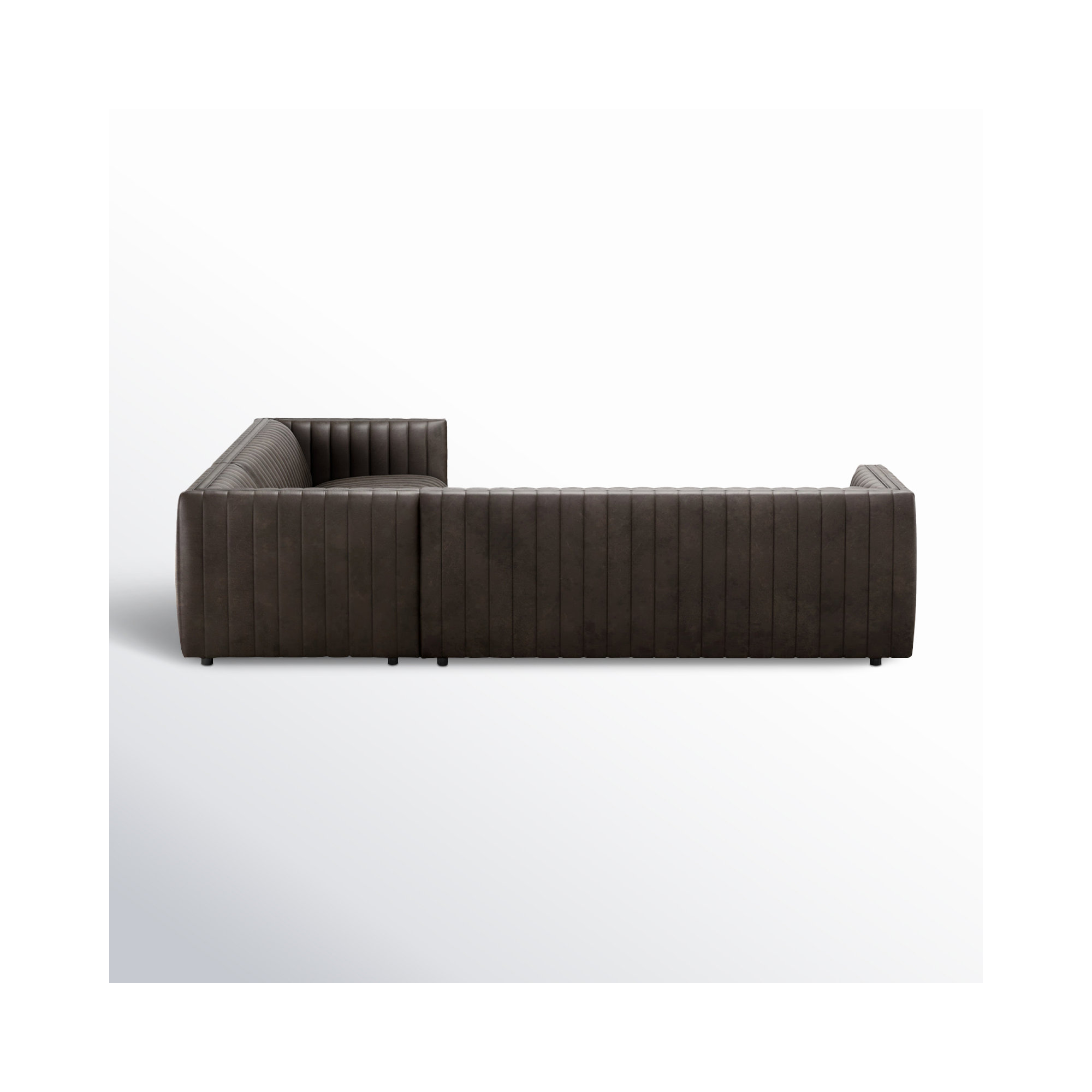 Brandt Upholstered L-Sectional, Deacon Wolf Genuine Leather