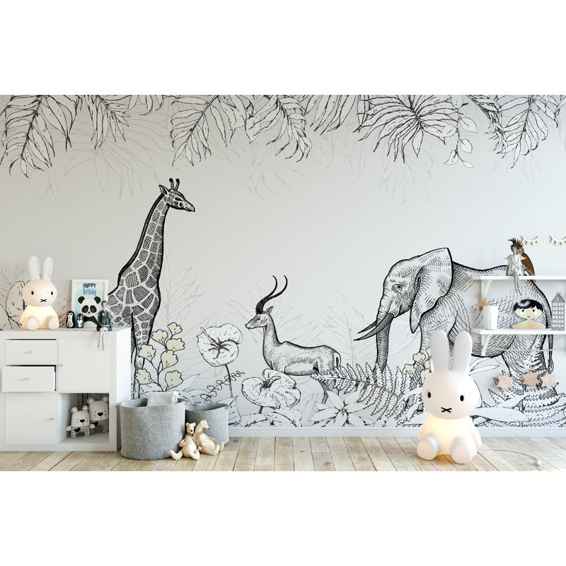 Papier peint animaux Safari, L 27,96 po x l 39 po