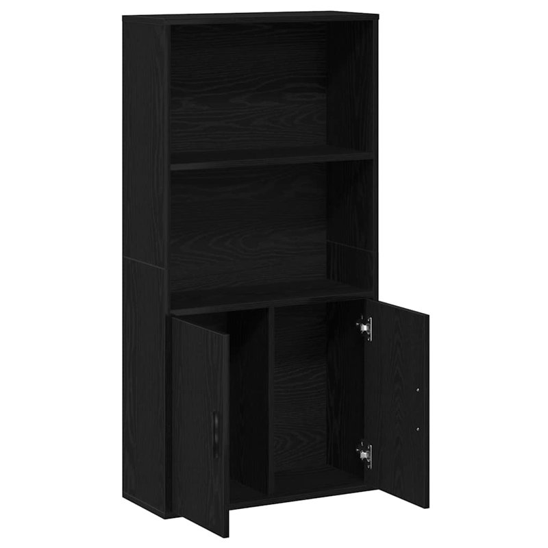 Bookcase 60X24x120 Cm Engineered Wood, Black Oak