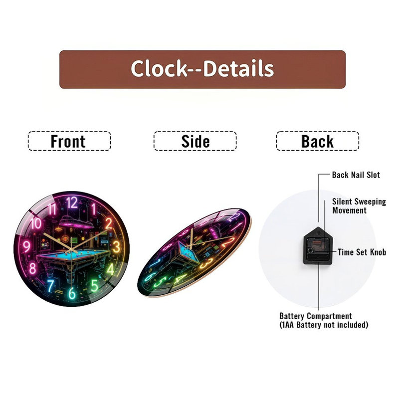 Horloge murale en verre Neon