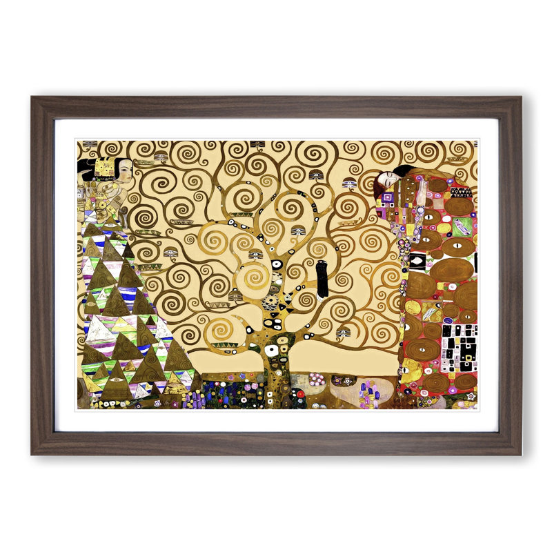 The Tree of Life by Gustav Klimt - Picture Frame Painting, Walnut Framed, 27cm H x 36cm W x 2cm D