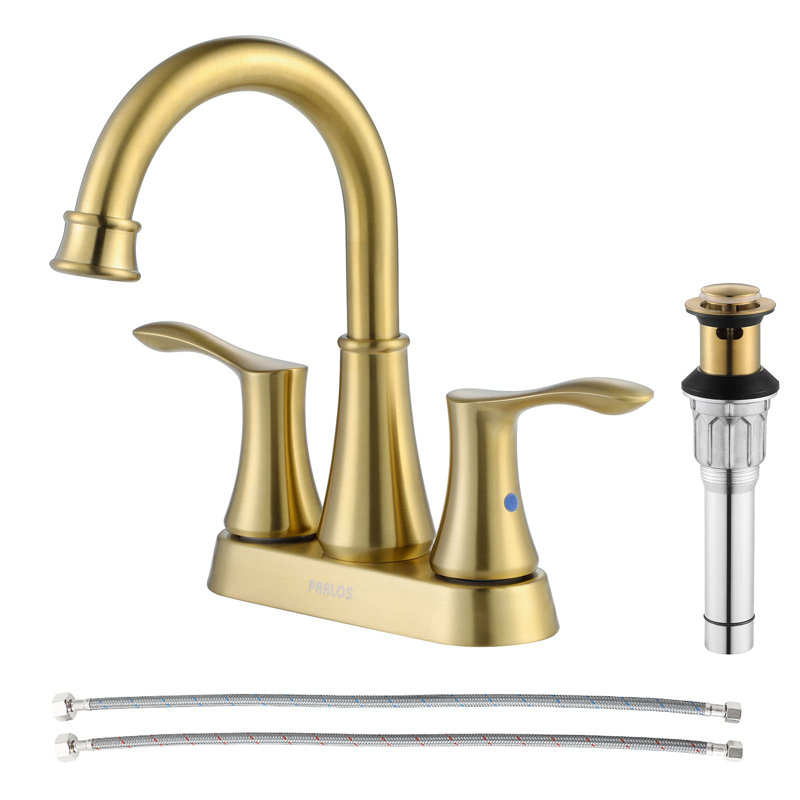 2-handle Bathroom Faucet with Drain Assembly, Matte Black