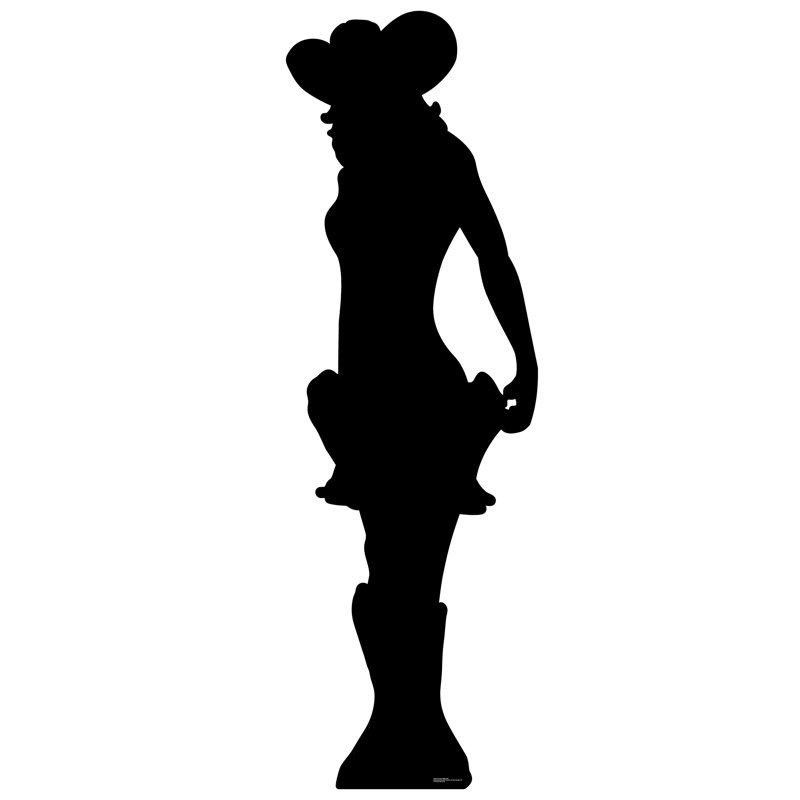 Accroche en carton cowgirl silhouette