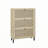 Rattan 3 Door Shoe Rack, Freestanding Modern Shoe Storage Cabinet, for Entryway-884379142