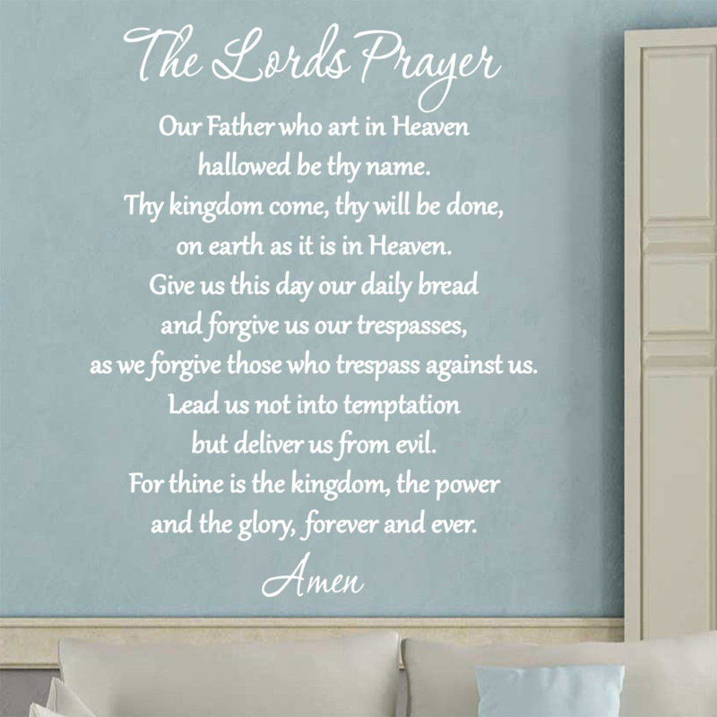 Adhésif décoratif «The Lord's Prayer», Blanc, H 22 po x l 16 po