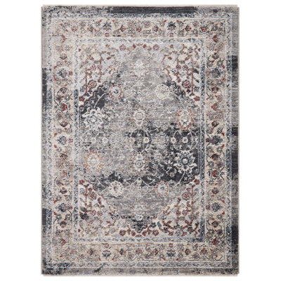 Tapis gris gris à motif esthétique antique