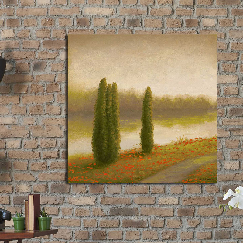 «Isle Floral Pathway II», reproduction de peinture acrylique, H 18 po x l 18 po x P 1 po, Toile tendue