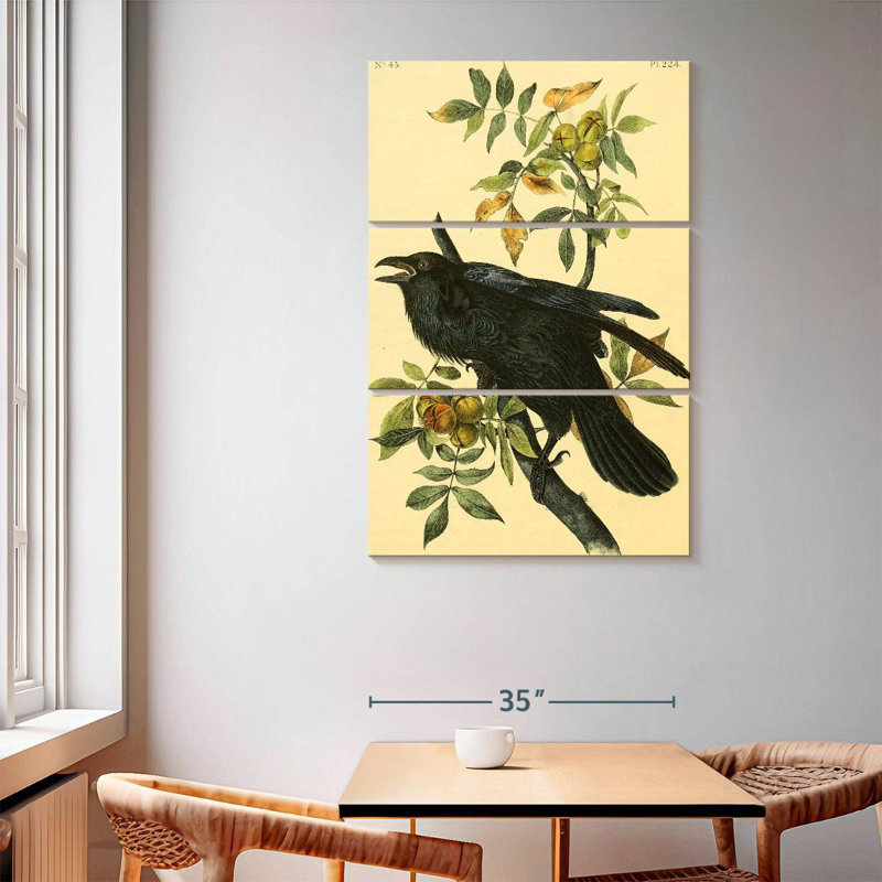 Corbeau d'oiseaux d'Amérique, H 65 po x l 42 po