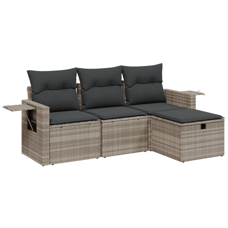  Ensemble de canapé de jardin gris clair