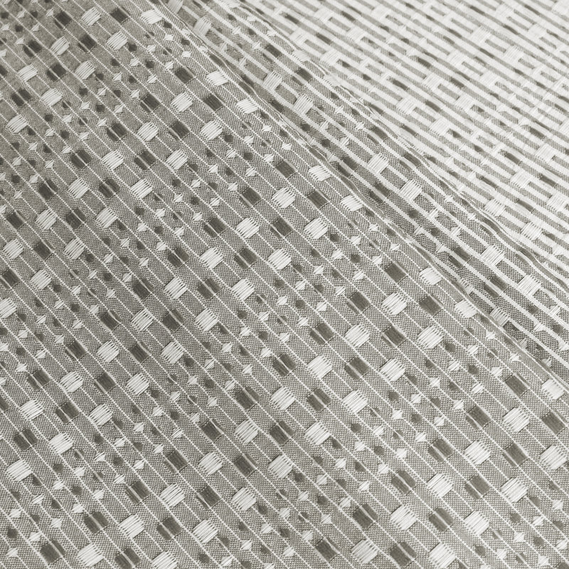 Gradient Ombre Button Hole Waffle Shower Curtain, Gray