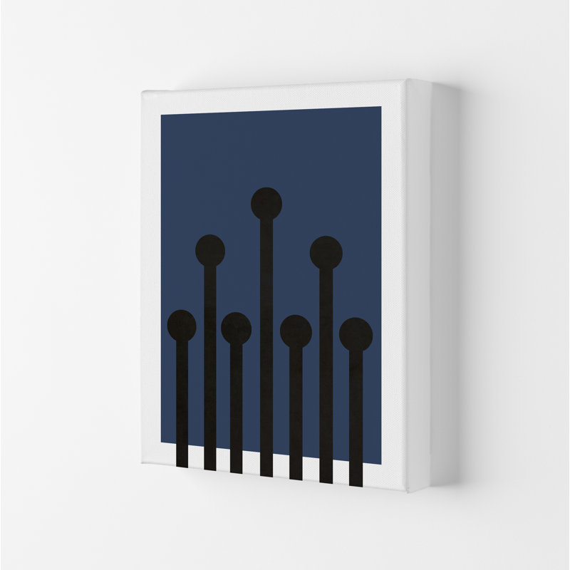 Black And Blue Scandinavian Art - Print, Unframed, 59.4cm H x 42cm W x 4cm D