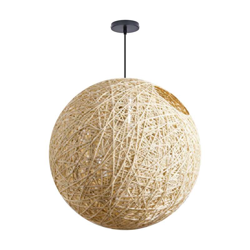 Luminaire suspendu sphère 1 lumière blanc, H 11,81 po x l 11,81 po x P 11,81 po, Beige