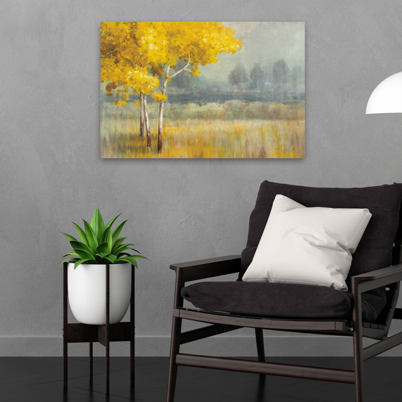 Paysage jaune - art de champ, H 16 po x l 24 po