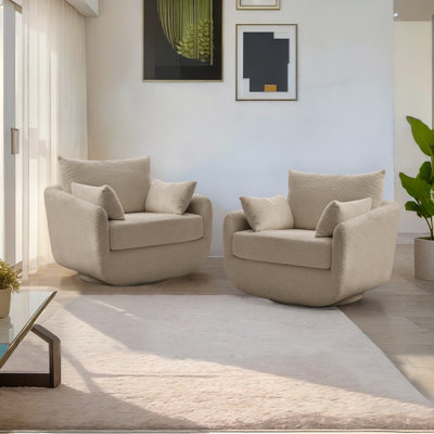 Fauteuil pivotant simple et confortable de 40 po de largeur Lazareth 