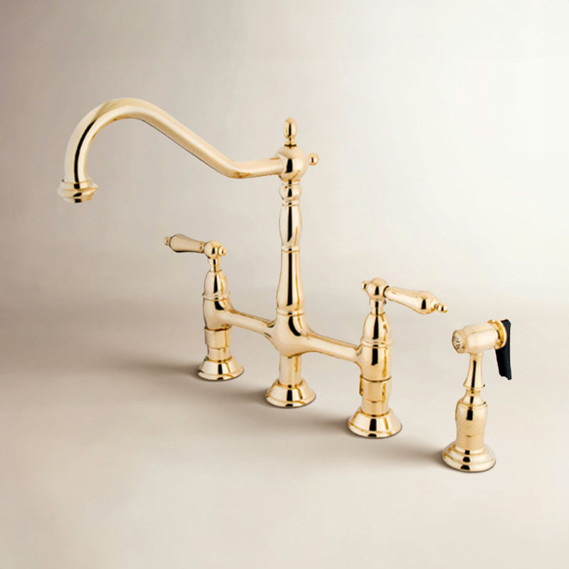 Heritage Double Handle Kitchen Faucet, Polished Chrome