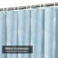 Blue White Geometric Chevron Abstract Shower Curtain with 12 Hooks-20388909