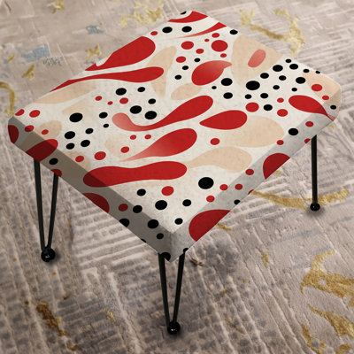 Red And White Polka Dots Pattern - Polka Dots Rectangle Ottoman