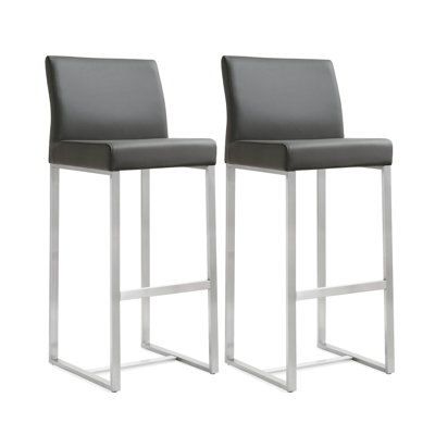 Upholstered Counter Stool with Metal Frame