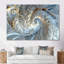 Bleu clair clair fractal - ensemble de salon art abstrait spirales murales-108313662-108313667
