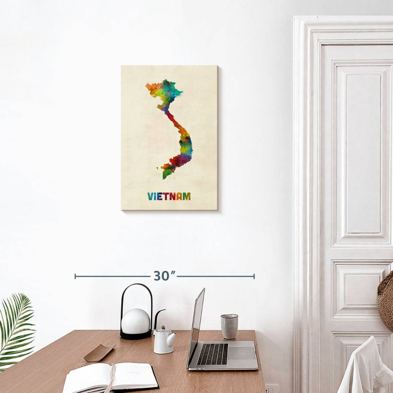 Carte d'aquarelle Aliaz Vietnam II, H 24 po x l 16 po