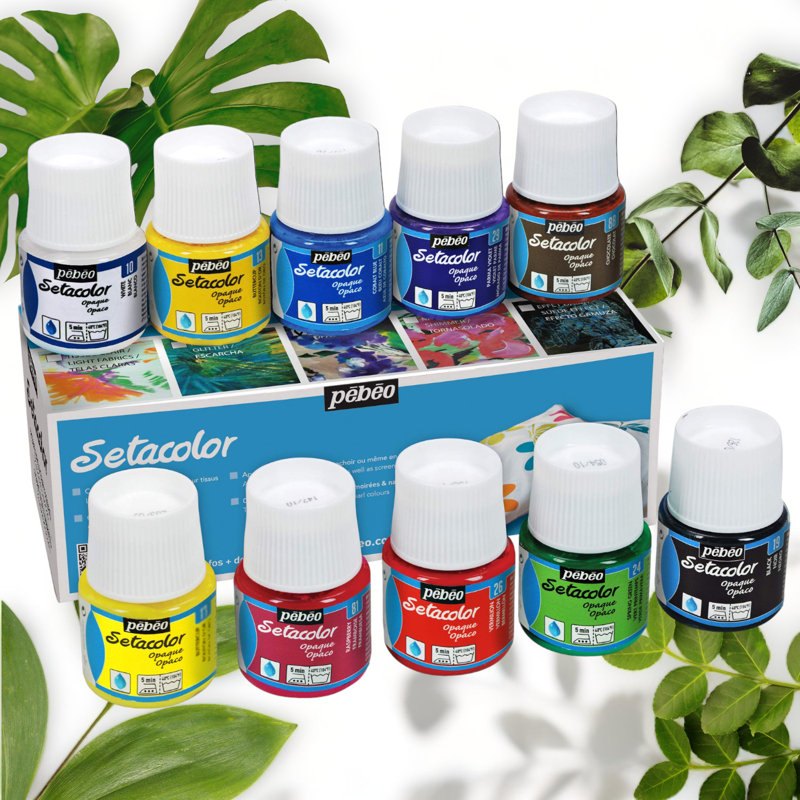 Fabric Paint Set 10-Piece Opaque 45ml Bottles