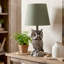 Lampe de table hibou Nocturn en polyrésine, marron, abat-jour blanc neige, 50,5 cm (19,85 po) de hauteur-1867949621