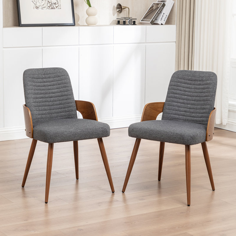 Chaise rembourrée Carman, Lin gris