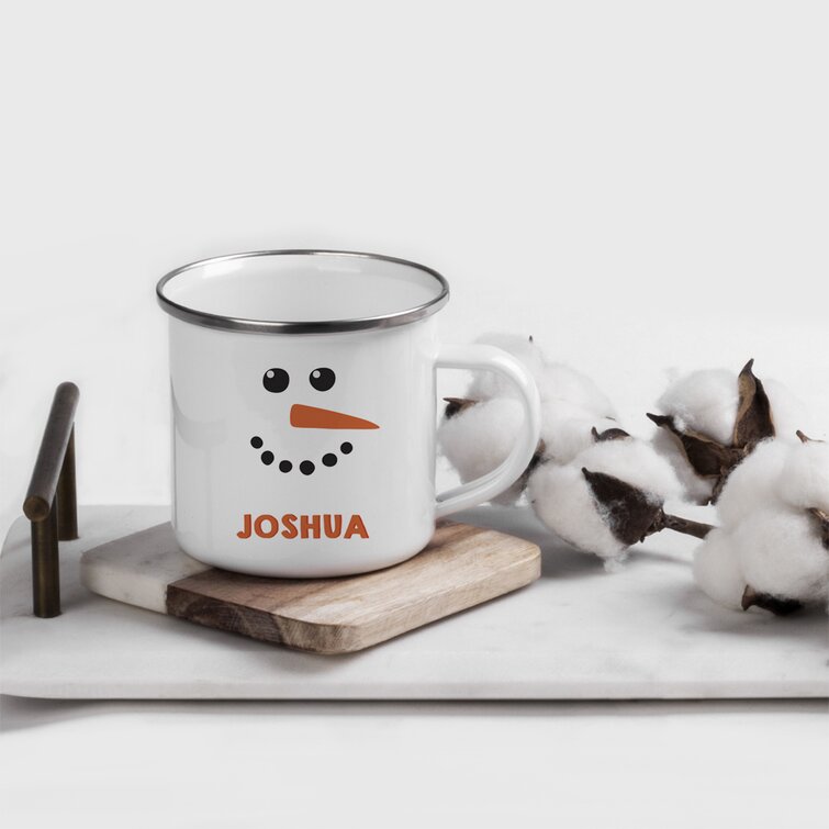 Kids Hot Chocolate Snowman Personalized Christmas Coffee Mug, Cute