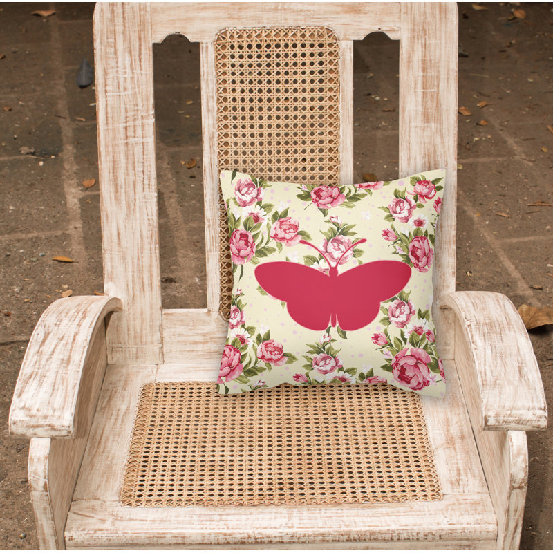  Coussin Butterfly Shabby Elegance, Jaune clair