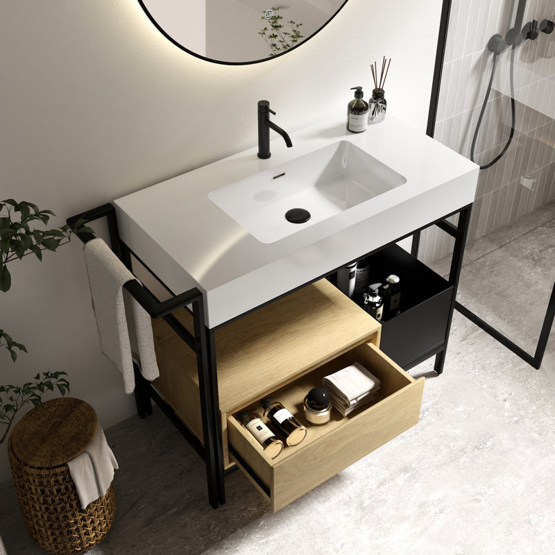 Wall Mounted Single Double With Top, Oak White, Oak White