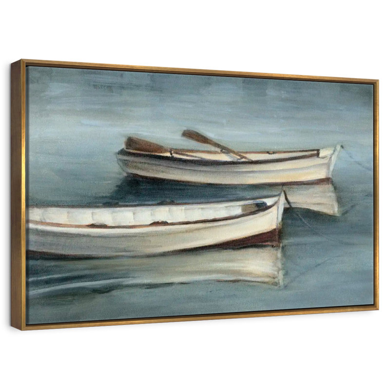 Petites eaux calmes I, 13 po x 9 po, Cadre flottant doré