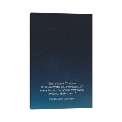 Pale Blue Dot Carl Sagan by Mambo Art Studio - Wrapped Canvas Print