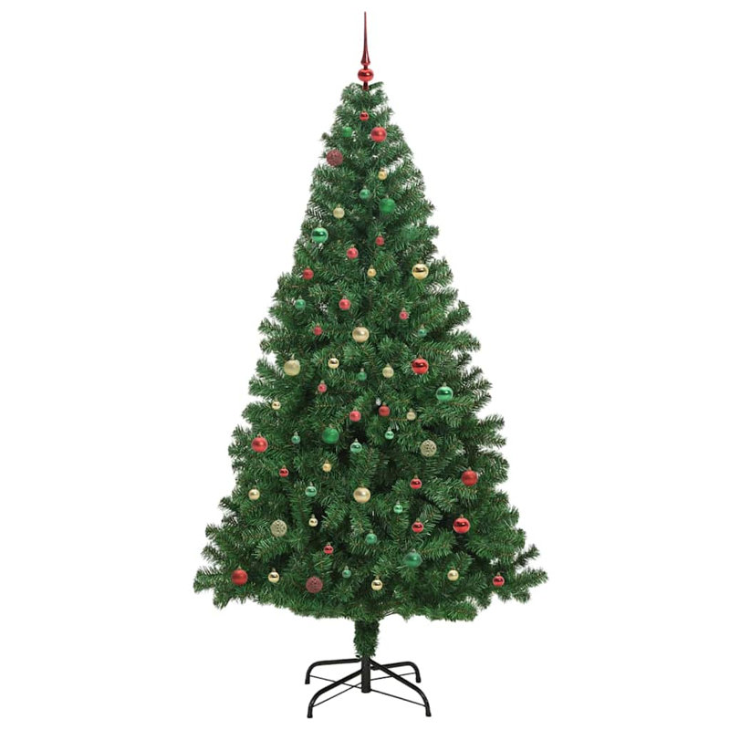 vidaXL Artificial Christmas Tree with 150 LEDs with Stand Green, 7.87 ft
