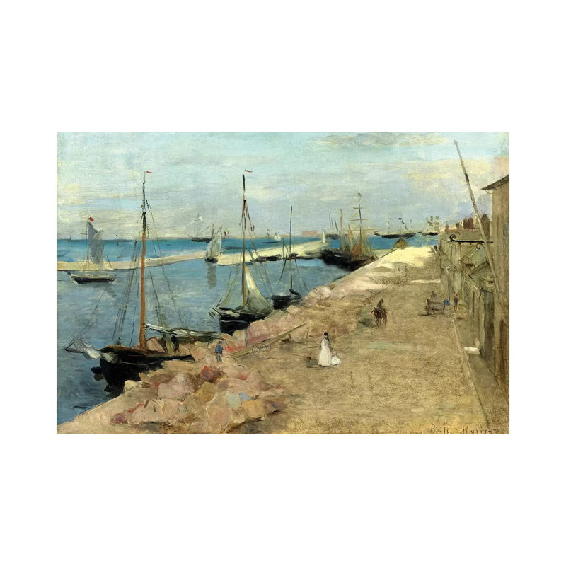 The Harbour At Cherbourg, 1871 by Berthe Morisot - Wrapped Canvas Painting, 30.48cm H x 45.72cm W x 1.905cm D