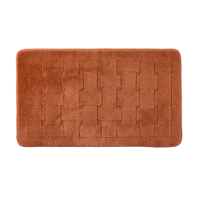 Architha Polypropylene Plastic Non-Slip Bath Mat, Burnt Orange