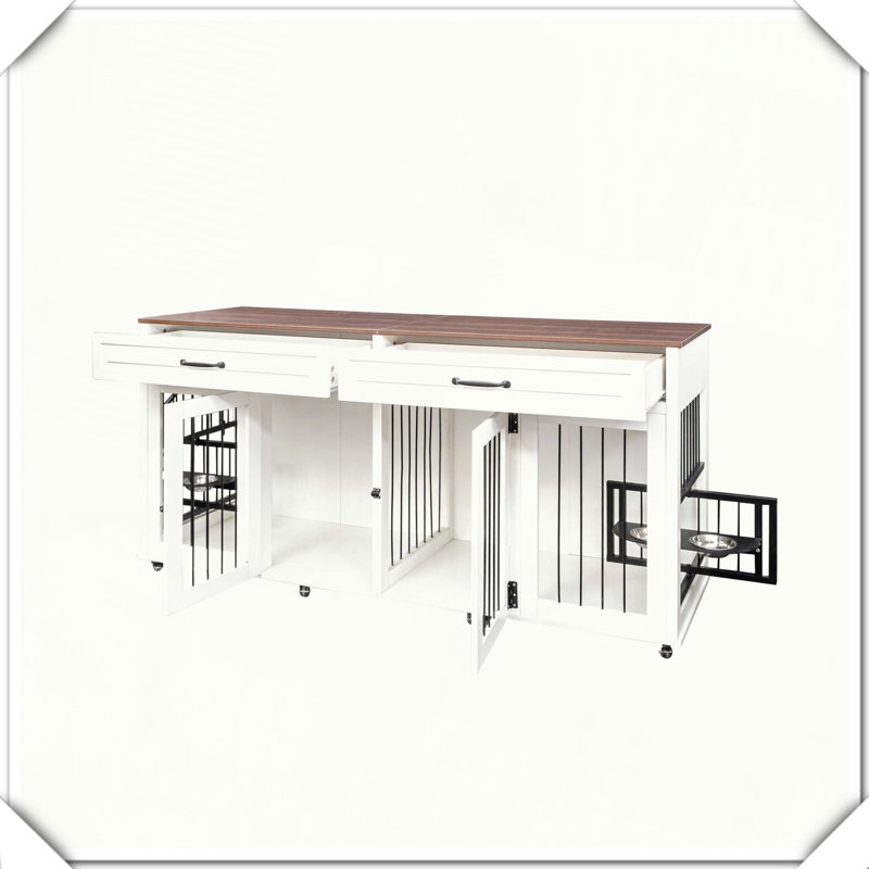 Cage pour chien robuste en bois avec double porte