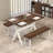  Dining Table w/ X-shaped Frame Wood Grain Texture Tabletop Accent Side Table