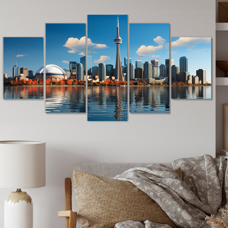 «Torontos Skyline Is In Context» - art mural sur toile City Toronto - 5 panneaux