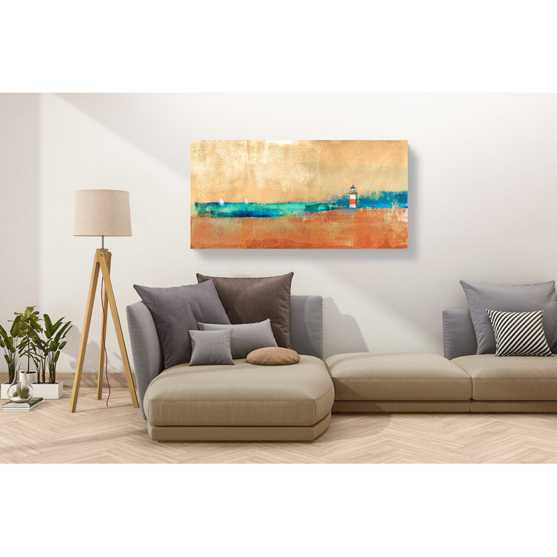 Coast Line And Lighthouse by Alex Blanco - Wrapped Canvas Print, 50cm H x 100cm W x 4cm D