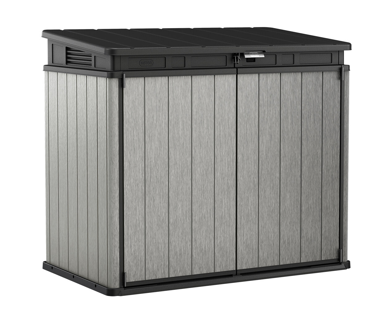 Keter Store It Out Nova Outdoor Garden Furniture Storage Shed Light Grey  with Dark Grey Lid | Fade Free | All Weather Resistant | Safe and Secure 